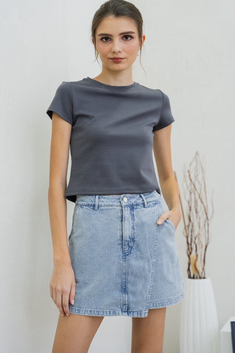 Monica Denim Overlap Skort (XS)