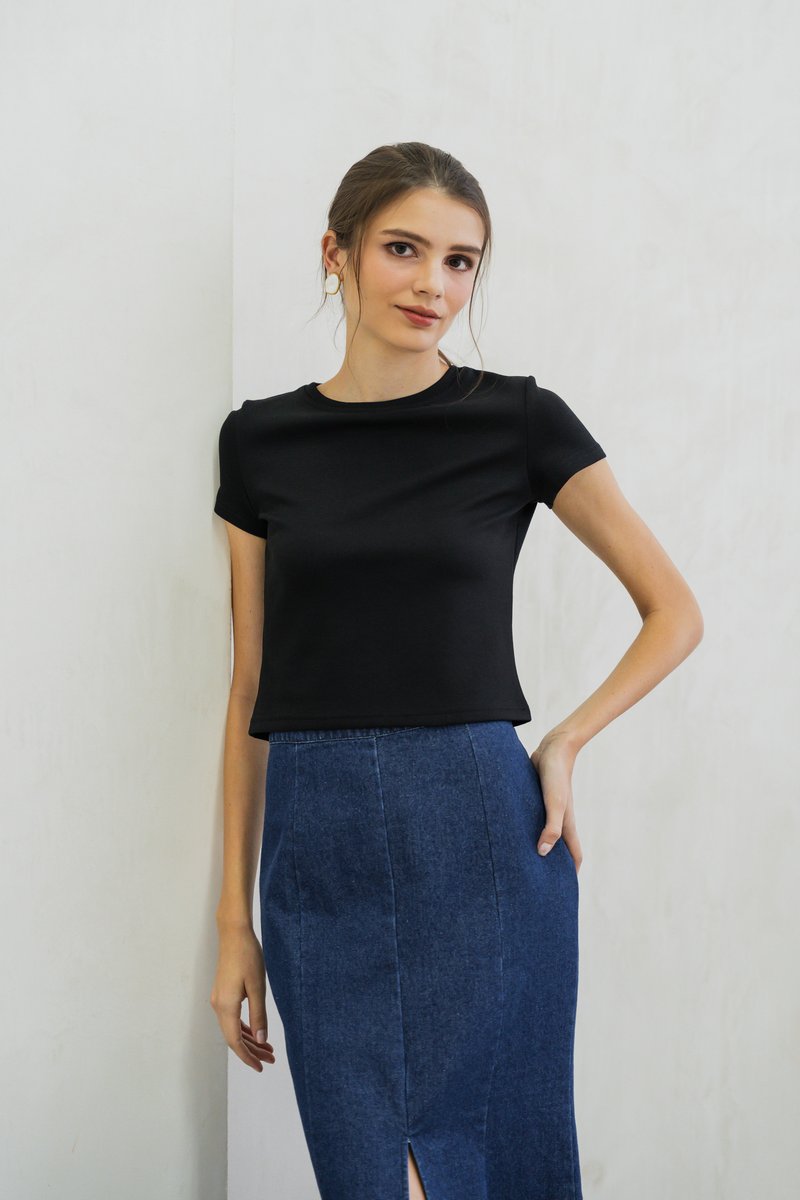 Braelynn Baby Tee In Black
