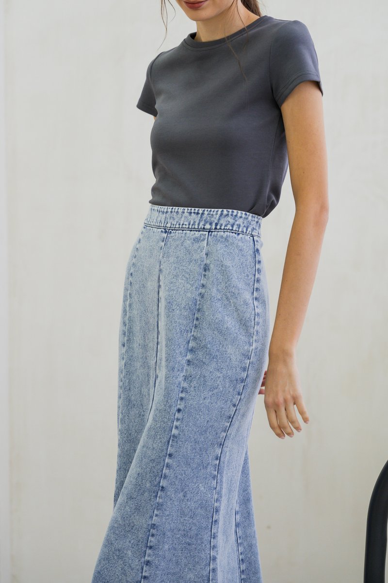 Kerra Panelled Denim Midi Skirt (XS)