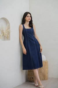 Mariana Panelled Denim Midi Dress (XS)