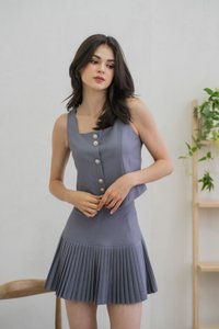 Carelle Pleated Skort In Grey (XS)