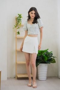 Leia Porcelain Floral Crop Top (XS)