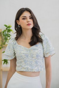Leia Porcelain Floral Crop Top (XS)