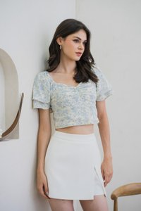 Leia Porcelain Floral Crop Top (XS)