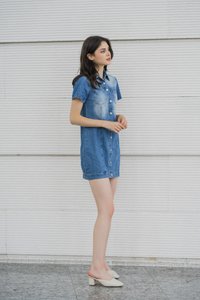 Gabbie Denim Button Shirt Dress (XS)
