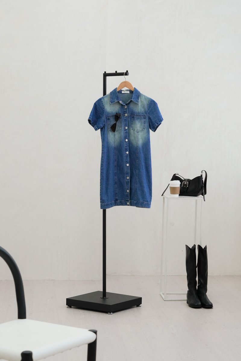 Gabbie Denim Button Shirt Dress (XS)