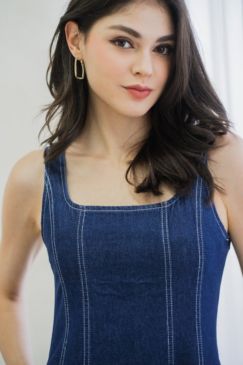 Mariana Panelled Denim Midi Dress (XS)