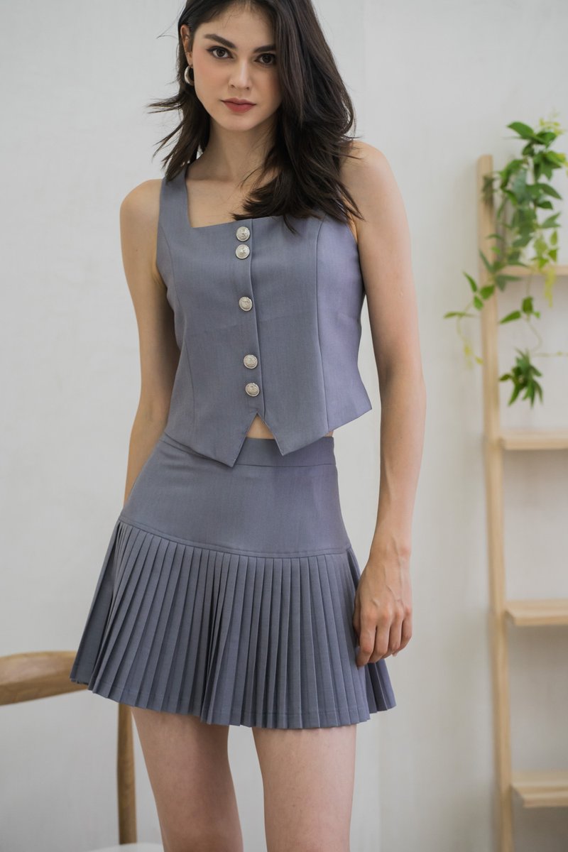 Carelle Pleated Skort In Grey (XS)