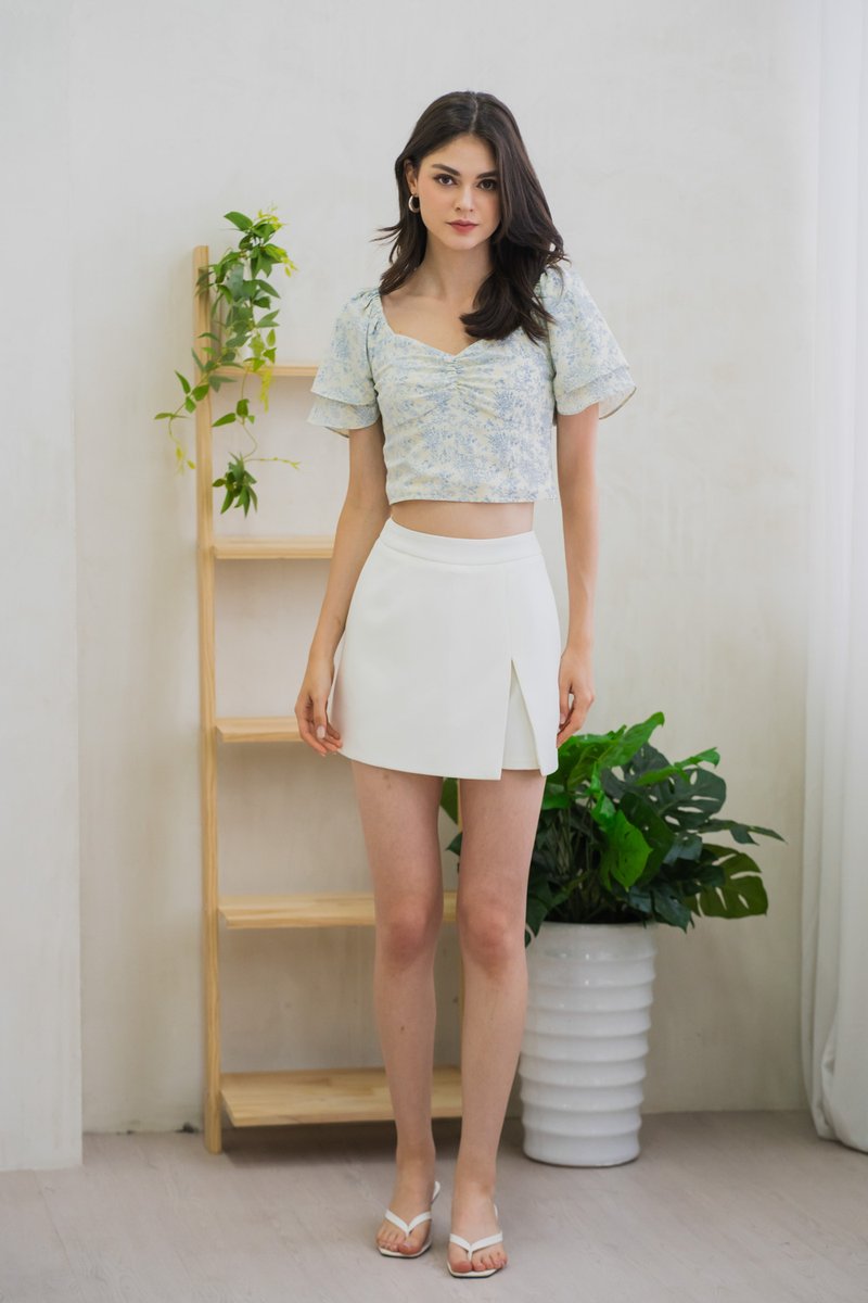 Leia Porcelain Floral Crop Top (XS)