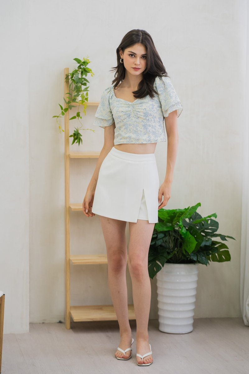 Leia Porcelain Floral Crop Top (XS)