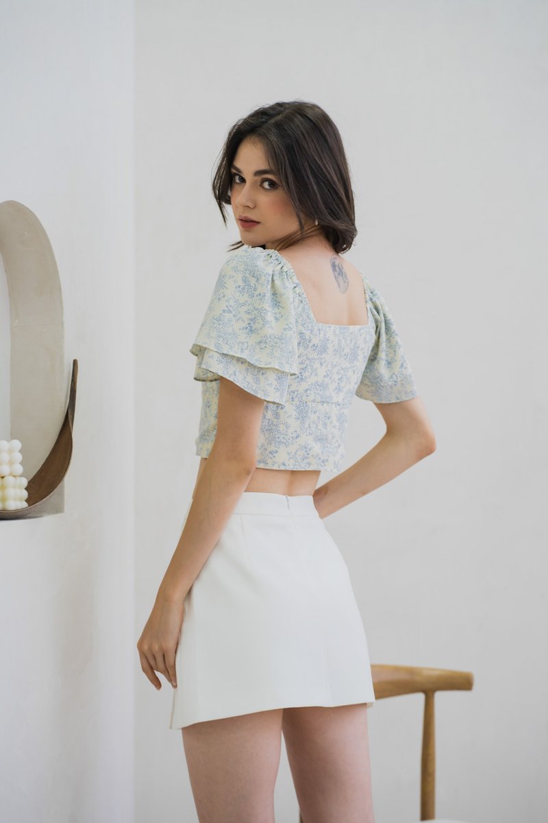 Leia Porcelain Floral Crop Top (XS)