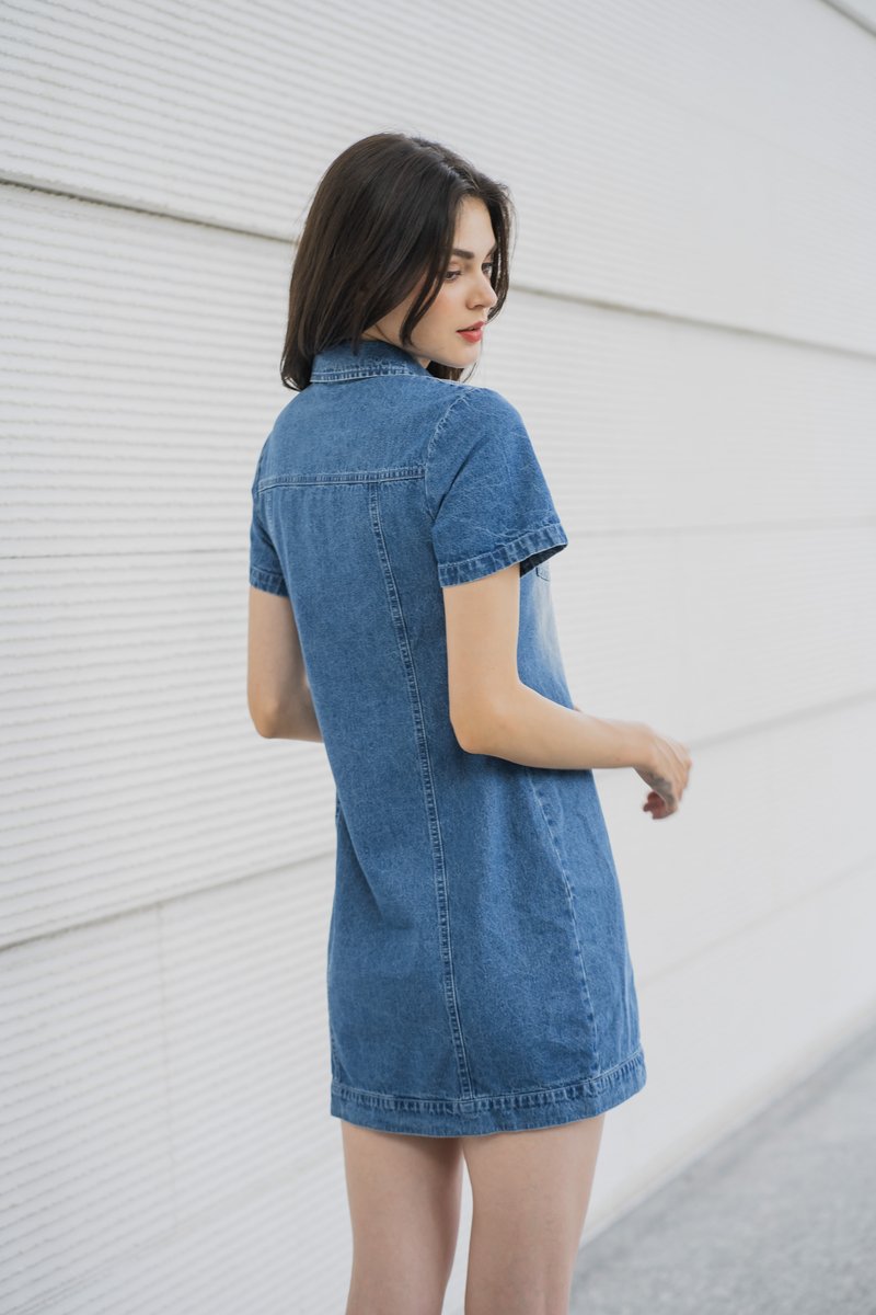 Gabbie Denim Button Shirt Dress (XS)