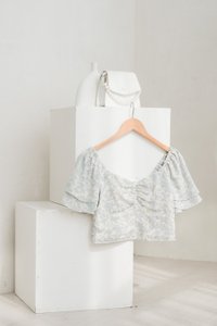 Leia Porcelain Floral Crop Top (XS)
