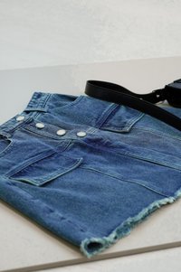 Luca Button Denim Skort (XS)
