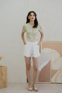 Kiana Overlap Shorts In White