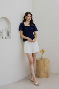 Kiana Overlap Shorts In White