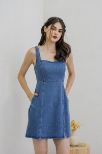 Mavis Denim Panelled Dress (XS)