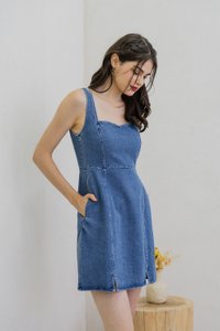 Mavis Denim Panelled Dress (XS)