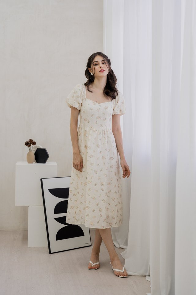 Cheyenne Embroidery Floral Midi Dress