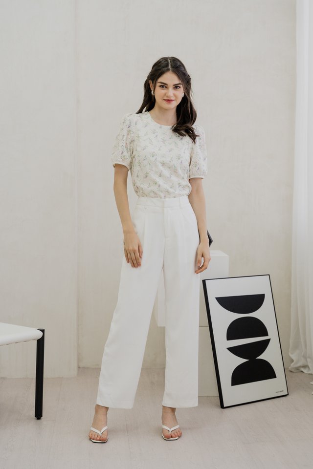 Nellie Eyelet Floral Top (XS)