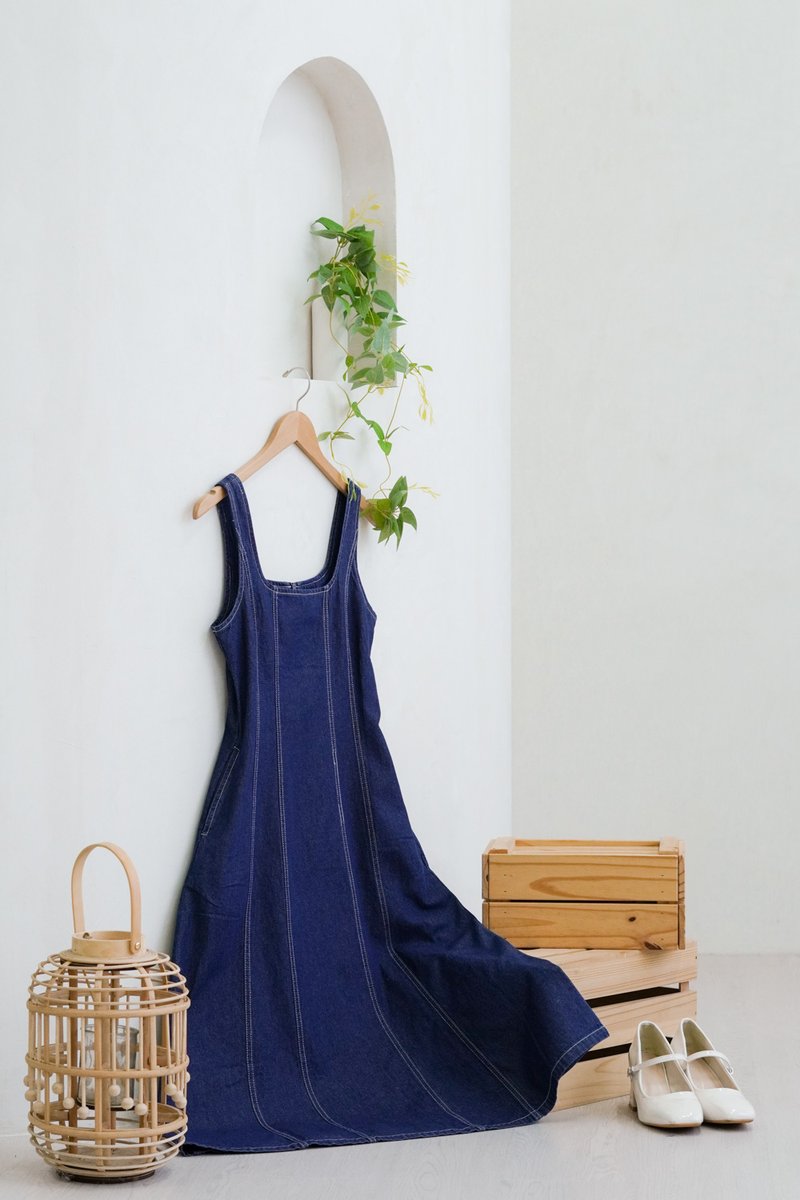 Mariana Panelled Denim Midi Dress (XS)