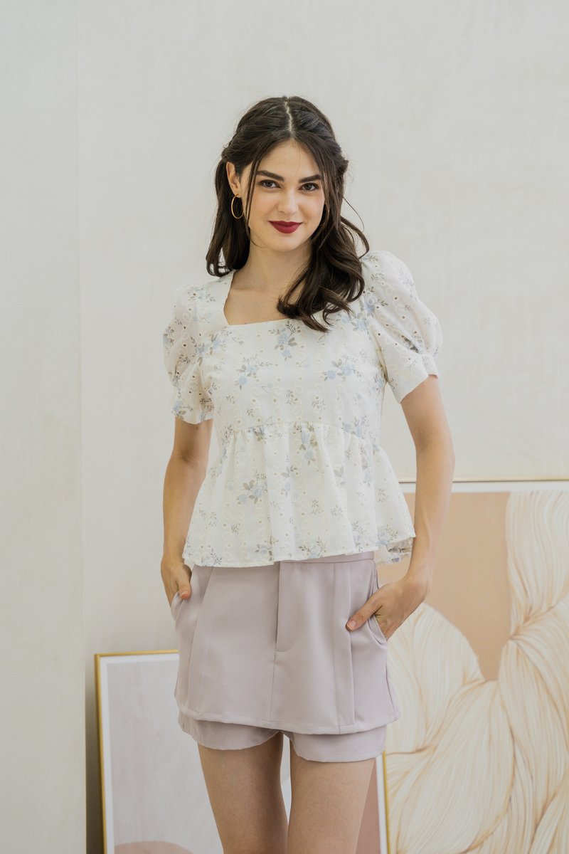 Kendra Layered Skorts In Grey
