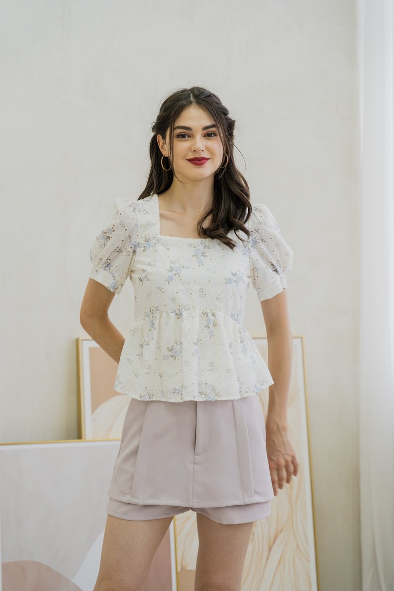 Kendra Layered Skorts In Grey