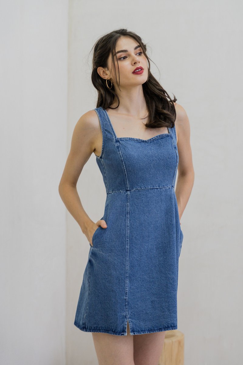 Mavis Denim Panelled Dress (XS)