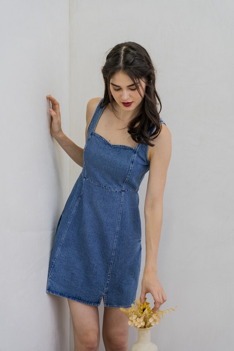 Mavis Denim Panelled Dress (XS)
