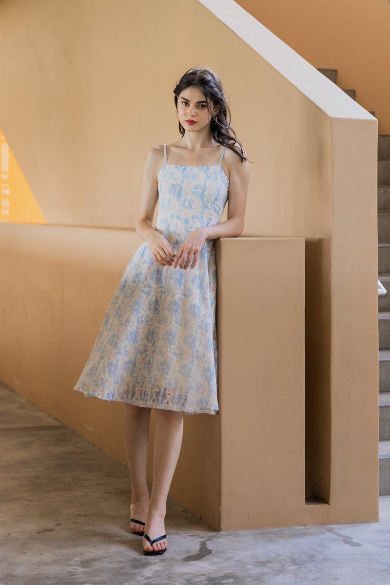 Nicolette Eyelet Camisole Midi Dress (M)