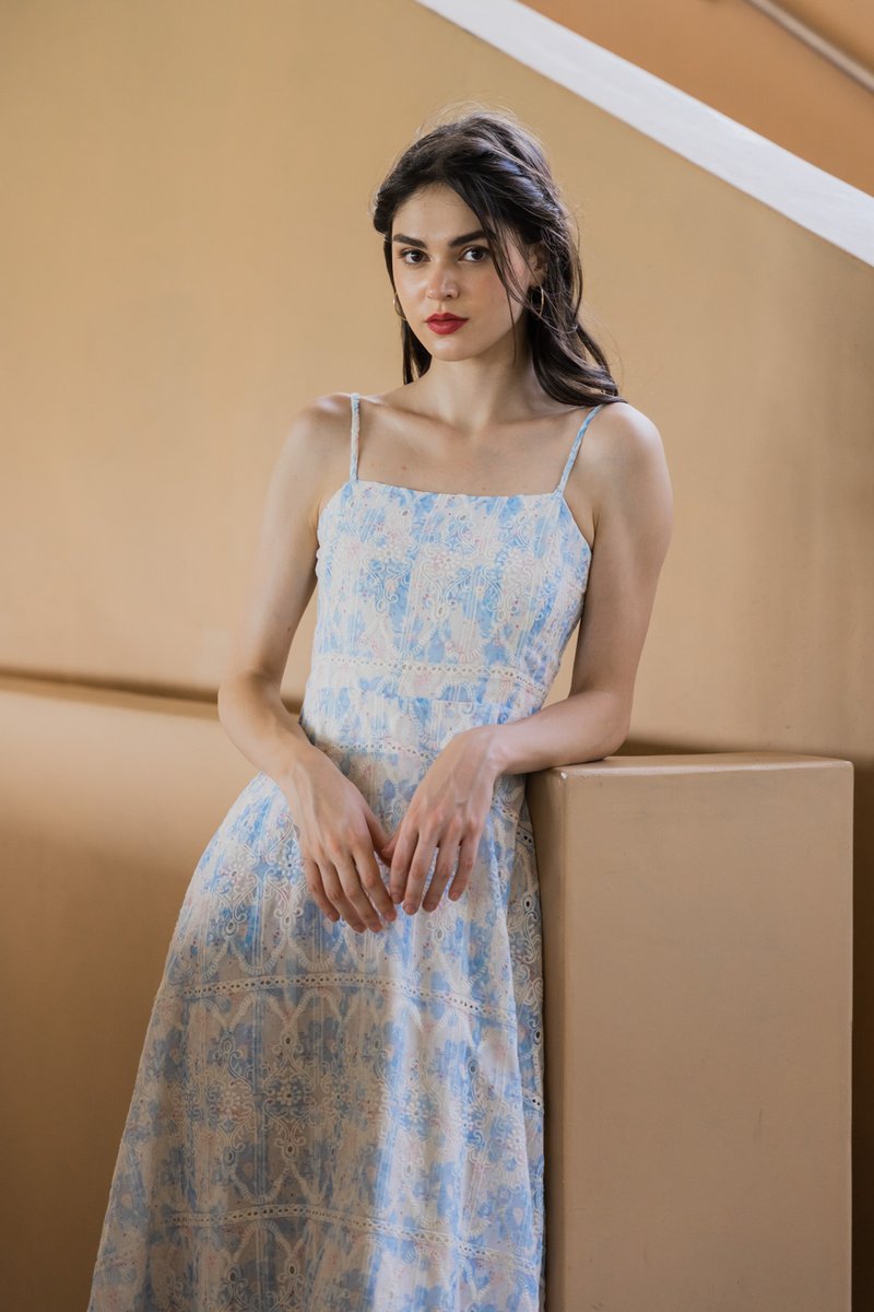 Nicolette Eyelet Camisole Midi Dress (M)