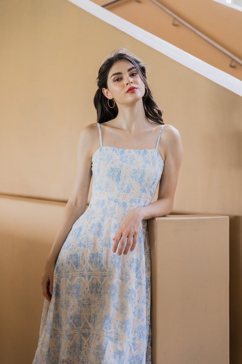 Nicolette Eyelet Camisole Midi Dress (M)