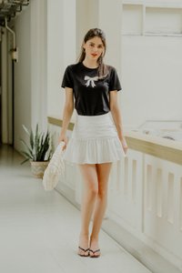 Tayla Ruched Skort In White (S)