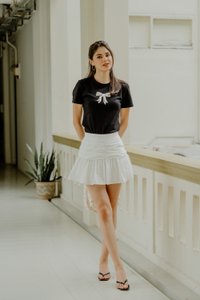 Tayla Ruched Skort In White (S)