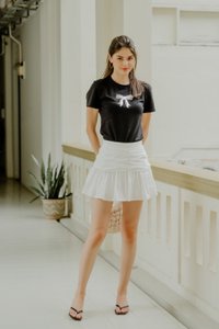 Tayla Ruched Skort In White (S)