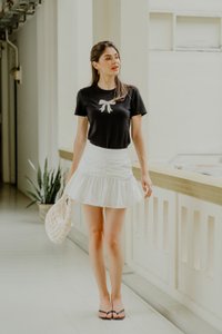 Tayla Ruched Skort In White (S)