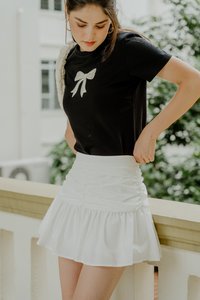 Tayla Ruched Skort In White (S)