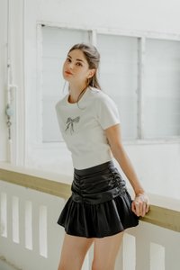 Tayla Ruched Skort In Black