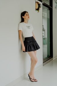 Tayla Ruched Skort In Black