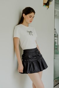 Tayla Ruched Skort In Black