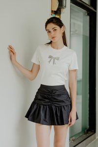 Tayla Ruched Skort In Black