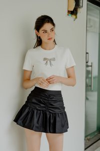 Tayla Ruched Skort In Black