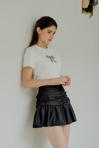 Tayla Ruched Skort In Black
