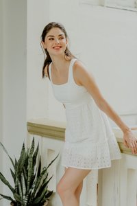Kimia Eyelet Dropwaist Dress In White