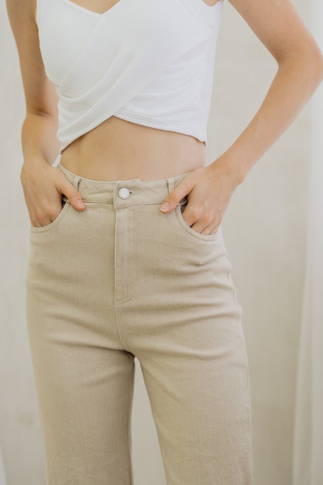 Gabrielle Denim Jeans In Khaki