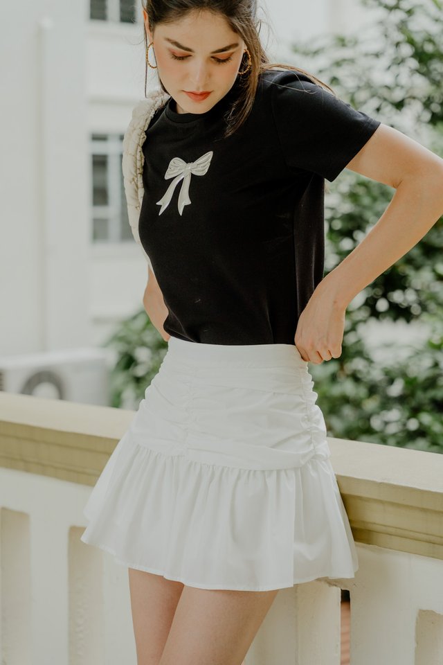 Tayla Ruched Skort In White