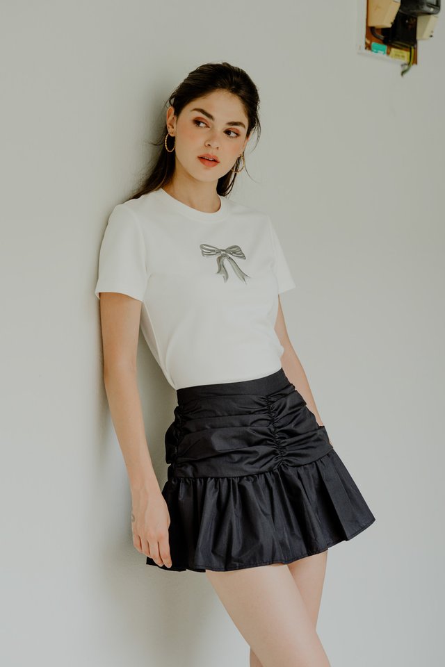 Tayla Ruched Skort In Black