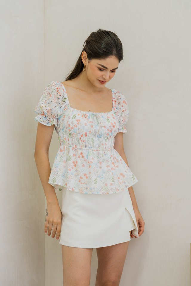 Corinne Eyelet Babydoll Top 