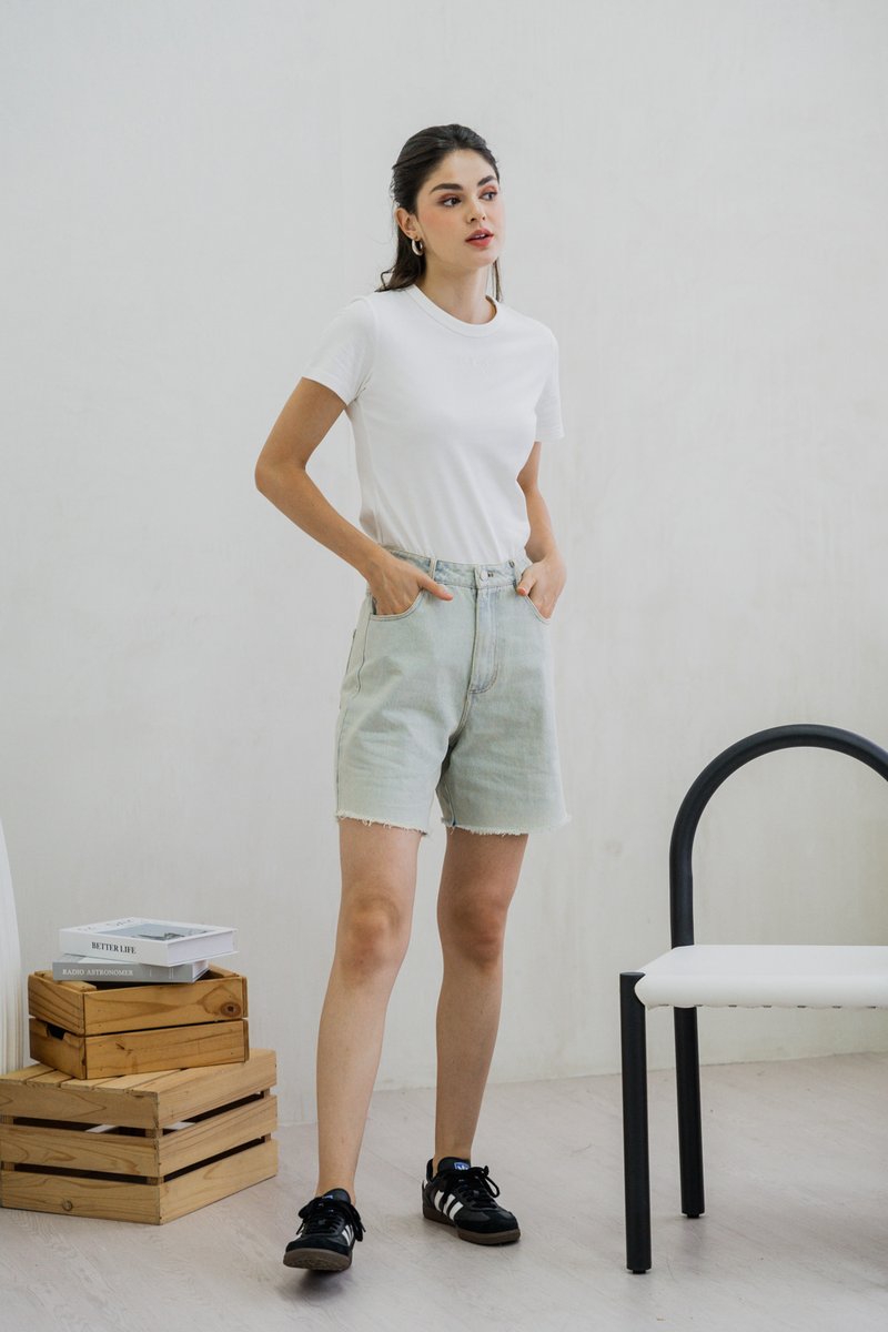 Trace Denim Jorts in Light Wash (XS)