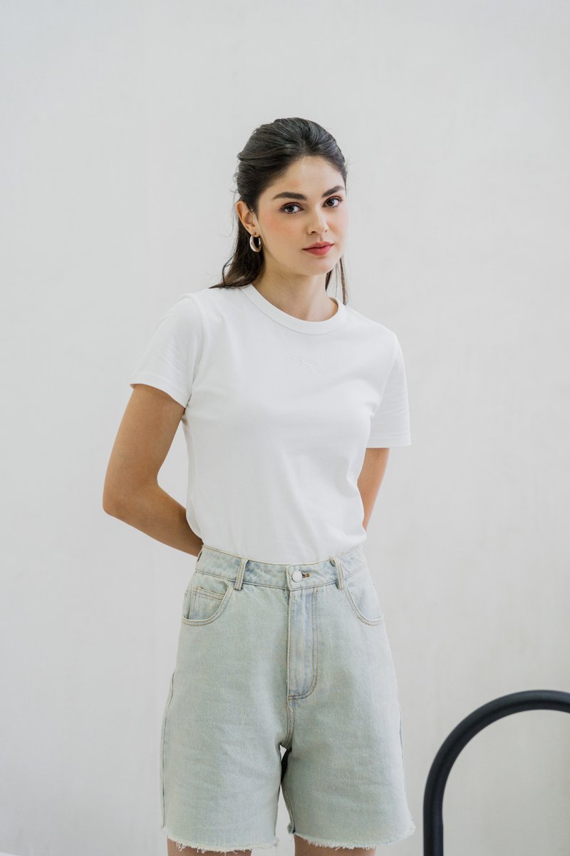 Trace Denim Jorts in Light Wash (XS)